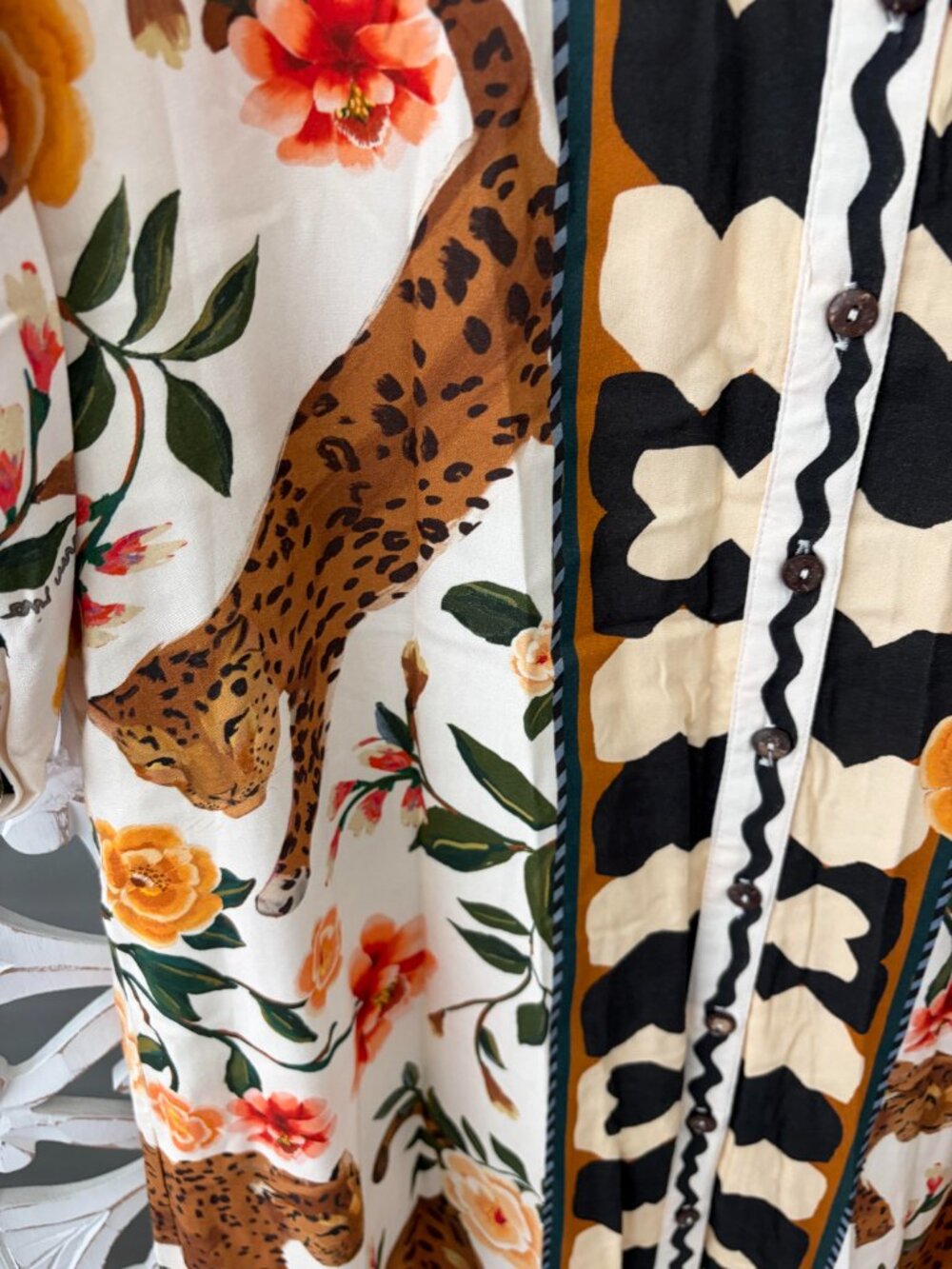 Farm Rio by Anthropologie  Maxi Shirt Dress Sz S  NWOT - Picture 4 of 7
